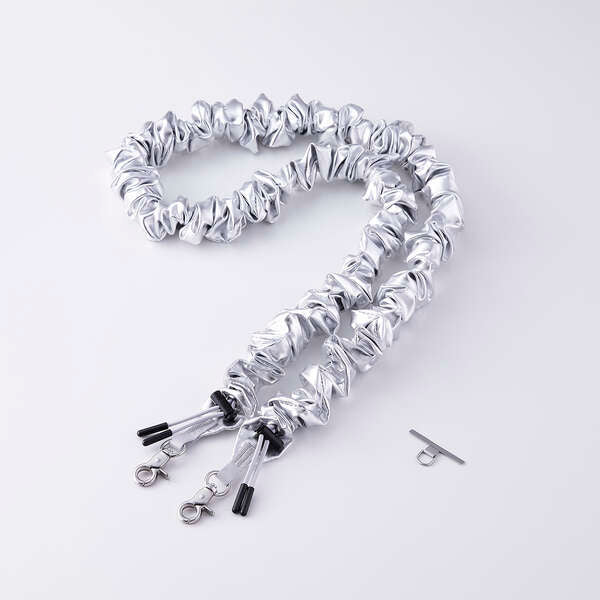 Elecom P-STSDH1SCOSV Smartphone Shoulder Strap Scrunchie (Silver)