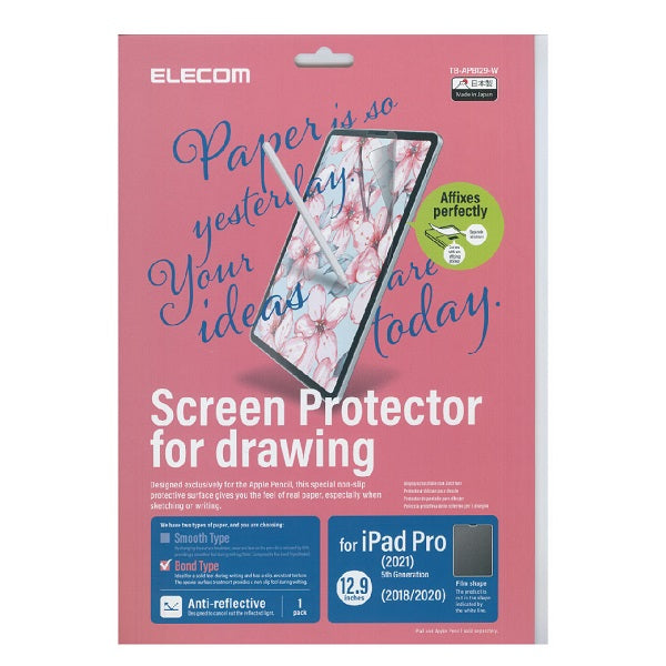 Elecom TB-APB129-W iPad Pro 12.9 inch (2021) Paper Like Film (Bond)