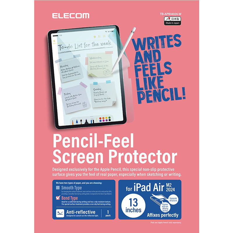 Elecom TB-APB14024-W iPad Air 13-inch (M2) Paperlike Film (Bond)