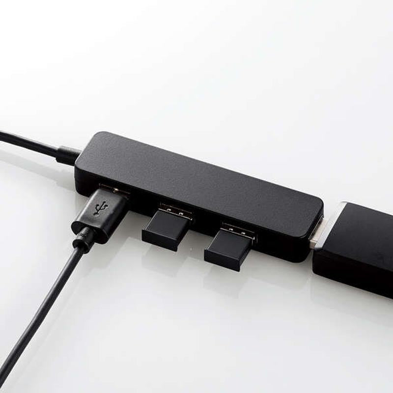Elecom U2H-CA4003BBK USB C/A 4Ports 2.0 Hub (Black)