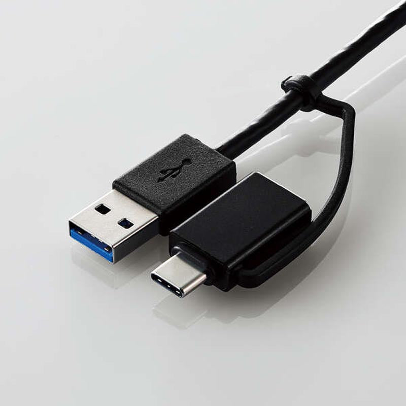 Elecom U3H-CA4004BBK USB C/A 4Ports 3.1(Gen 1) Hub (Black)