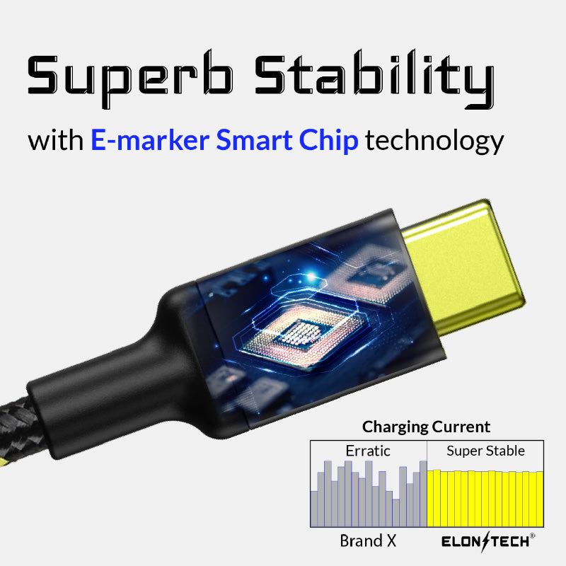 Elonxtech 100W LED Display USB C-C Cable (1M)
