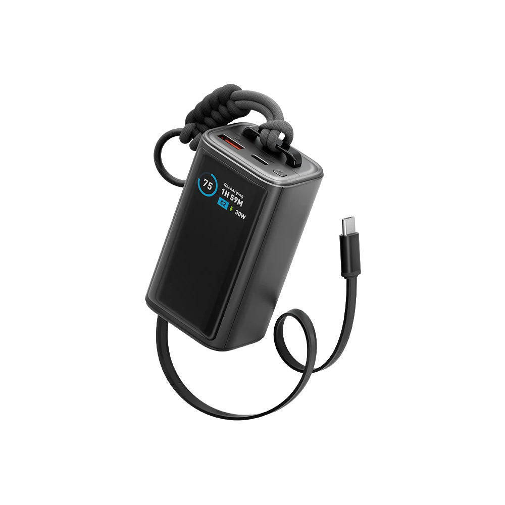 Energea Compac Arc 45 10000mAh PD45W Power Bank with Built In C Cable (Gunmetal)