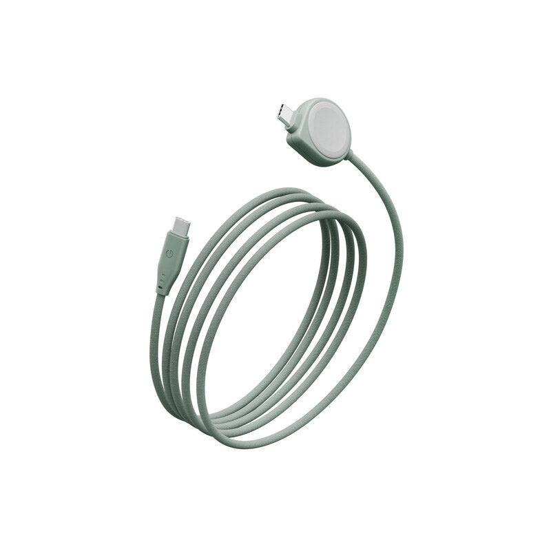 Energea Flow Duo Watch 2-in-1 60W C-C Cable with Apple Watch Charger 1.5M (Sage)