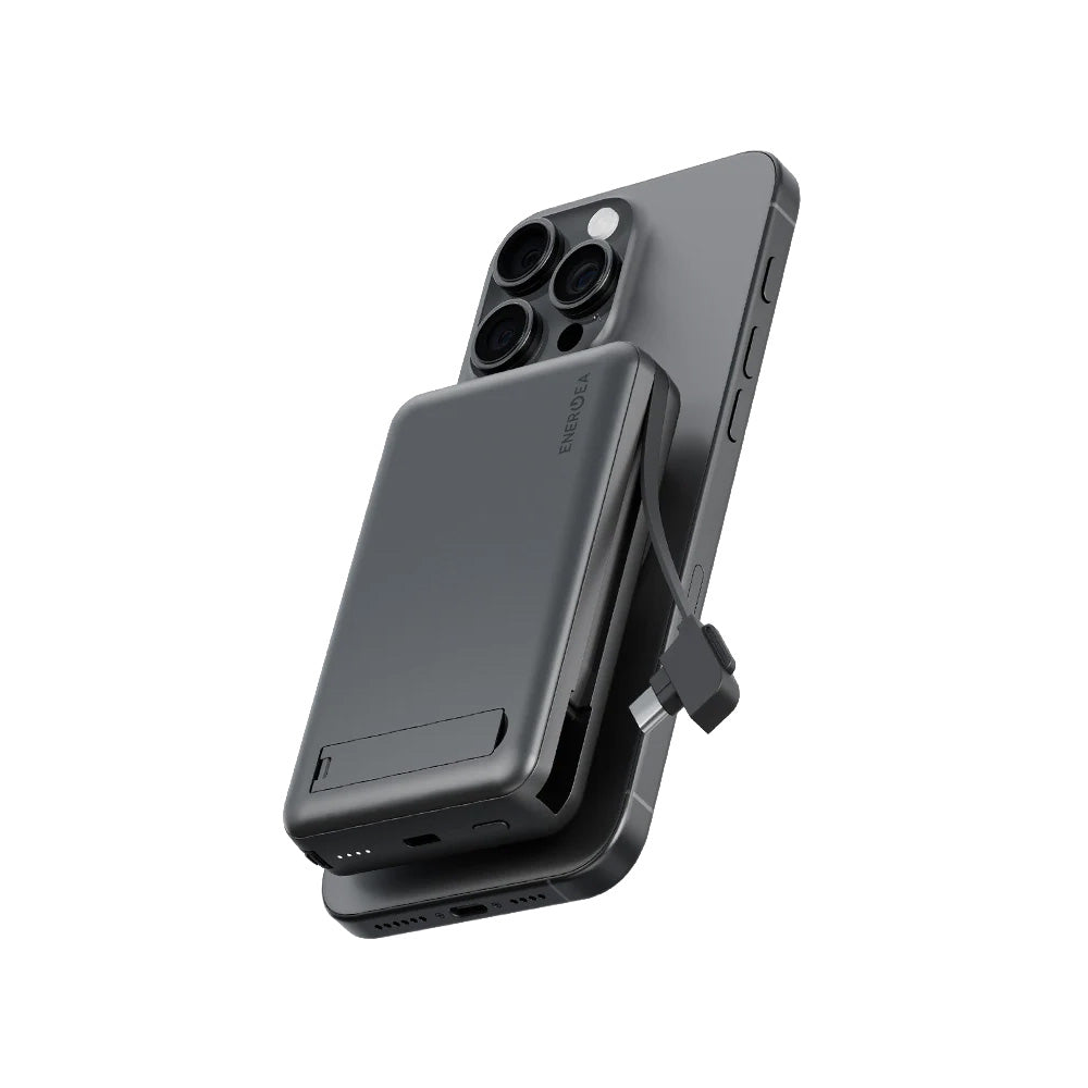 Energea MagPac Pro Plus 10000mAh Qi2 Powerbank with Build in C Cable (Gunmetal)