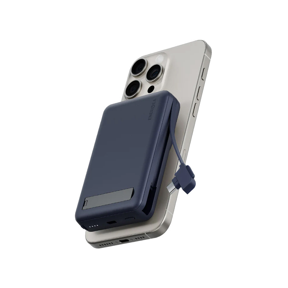 Energea MagPac Pro Plus 10000mAh Qi2 Powerbank with Build in C Cable (Blue)