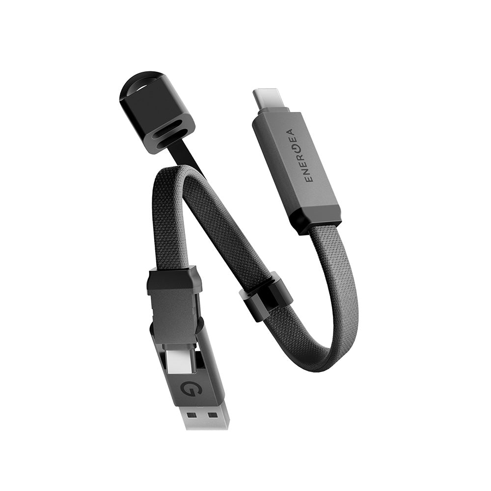 Energea Sheath Key 2-in-1 C to C + A Cable 480Mbps 60W 15cm (Gun)