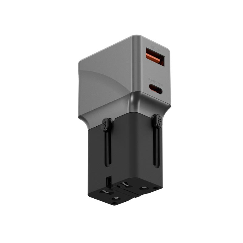 Energea Travelworld 25W Travel Adapter (Gunmetal)