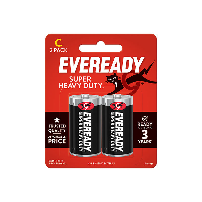 Eveready 1235 BP2 C Size Heavy Duty Carbon Zinc Battery