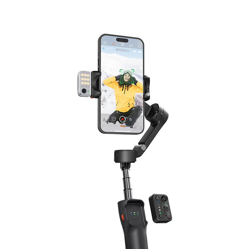 Hohem iSteady V3 3-Axis Black Palm Smartphone Gimbal AI Visual Tracking w/ Selfie Stick