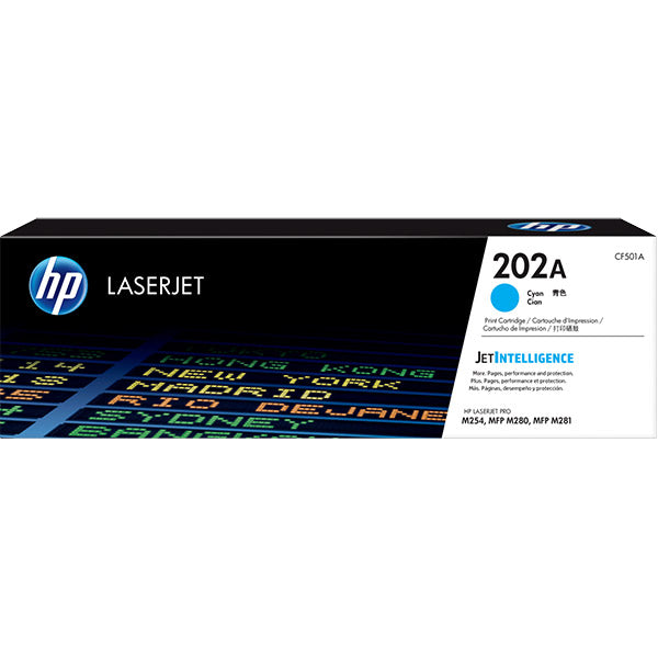 HP 202A Cyan Original LaserJet Toner Cartridge (CF501A)