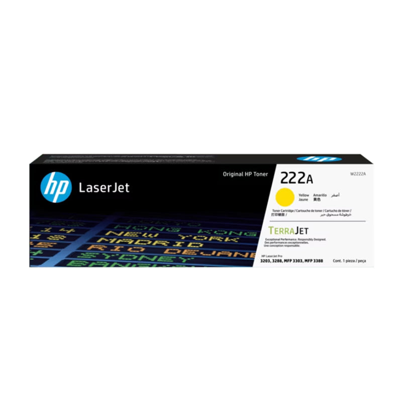 HP 222A Yellow Original LaserJet Toner Cartridge (W2222A)