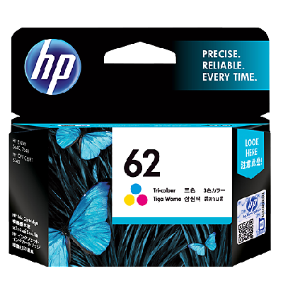 HP 62 Tri-Color Original Ink Cartridge (C2P06AA)