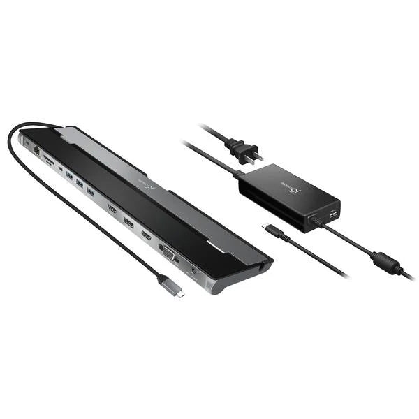J5Create JCD543P USB-C Triple Display Docking Station with PD Adapter