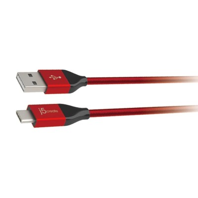 J5Create JUCX12RL 1M USB Type-C to USB 2.0 Cable (Red)