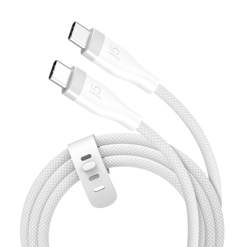 J5Create JUCX18L18R USB C to C 60W Fast Charging Cable (White)