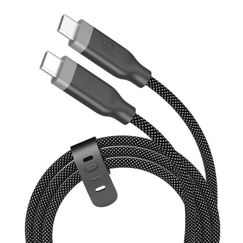 J5Create JUCX19L12B USB-C® 10Gbps/60W Ultra Soft Double-Braided Fast Charging Cable (Black)