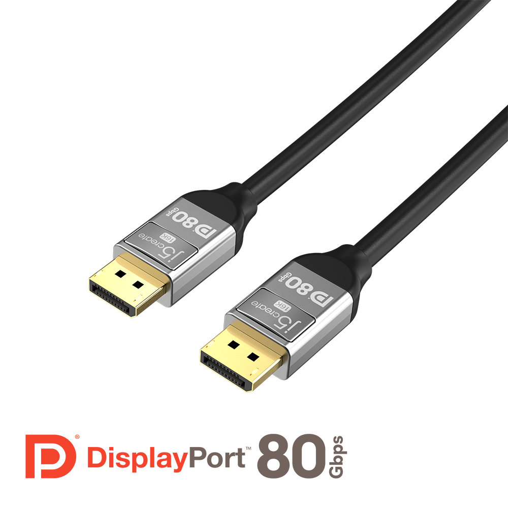 J5Create JDC44L16 VESA Certified 16K DisplayPort 2.1 80Gbps Cable