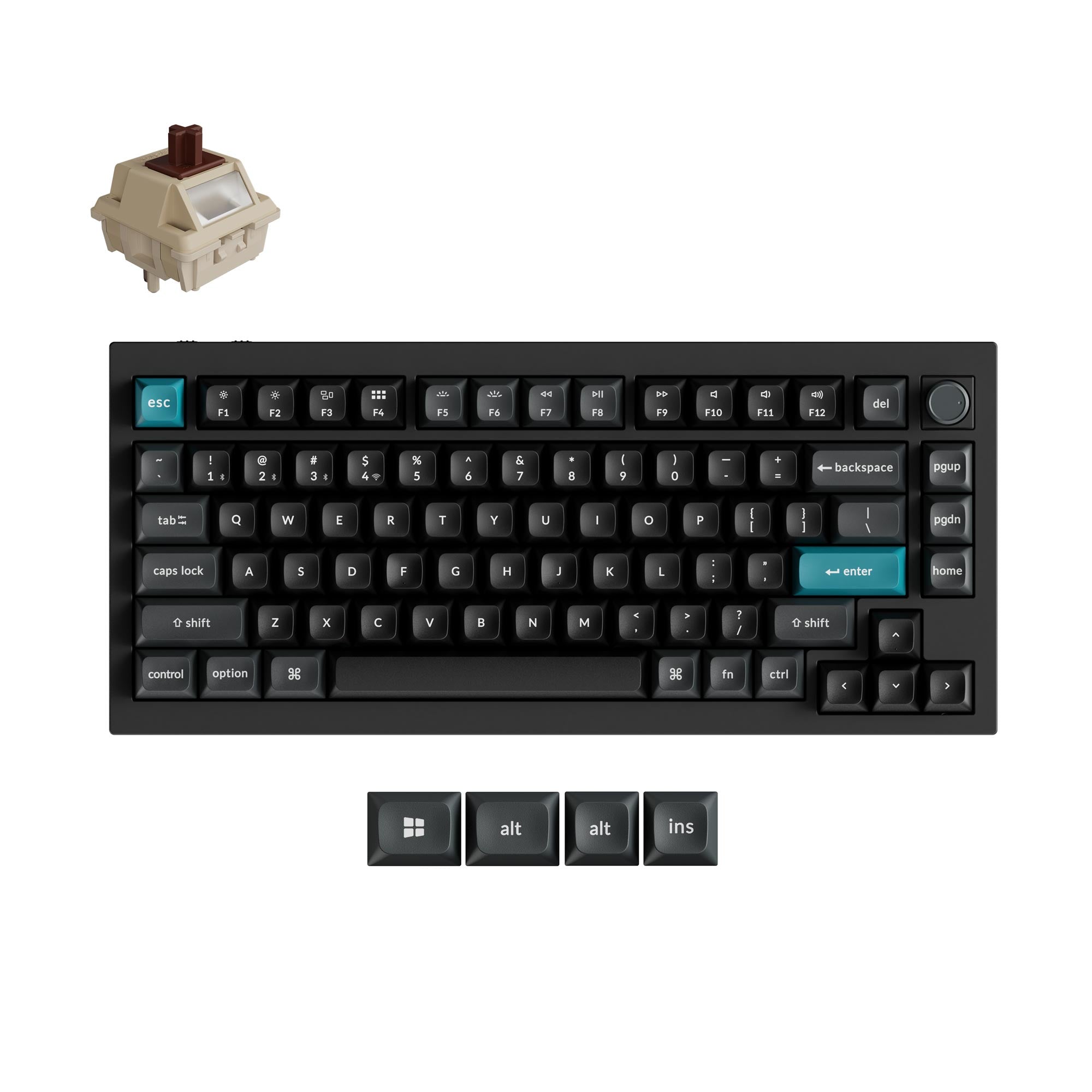 Keychron Q1 Ultra 8K (Q1U-M3) Wireless Mechanical Keyboard Brown Switch - Black