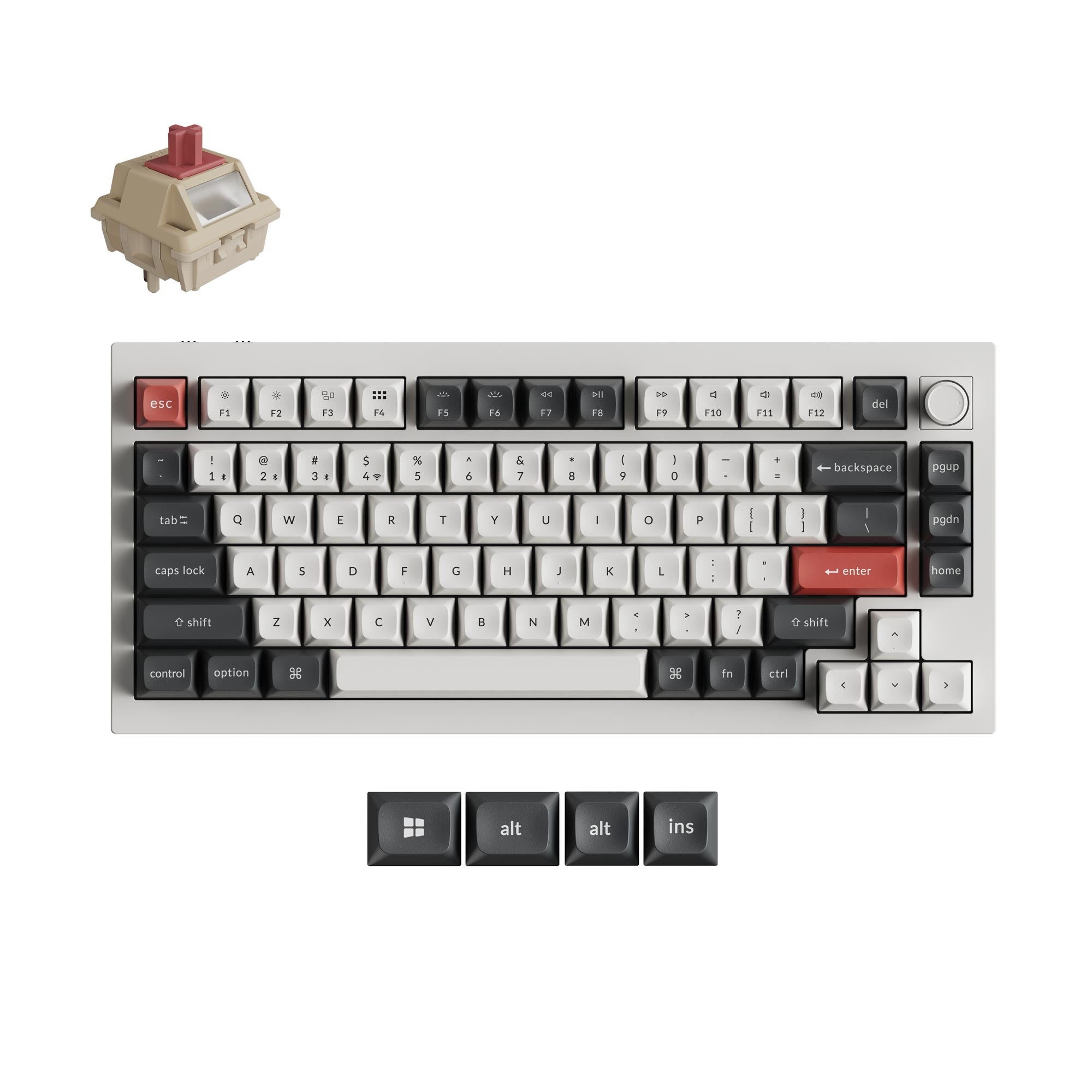 Keychron Q1 Ultra 8K (Q1U-P1) Wireless Mechanical Keyboard Red Switch - White