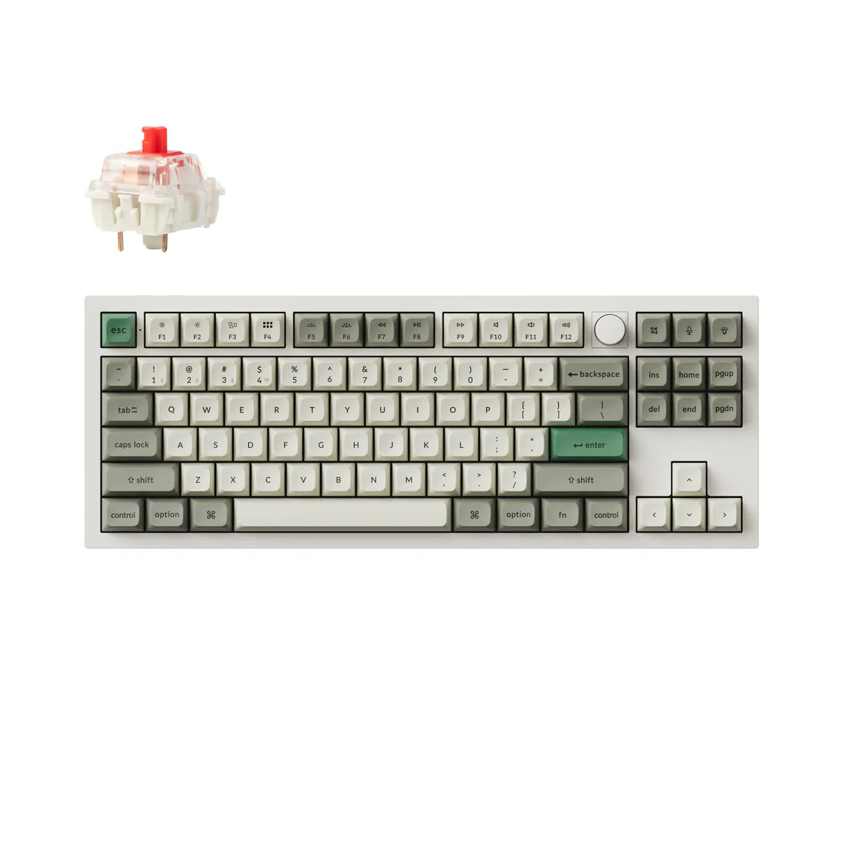 Keychron Q3 Max (Q3M-P1) Wireless Custom Mechanical Keyboard (White - Red Switch)