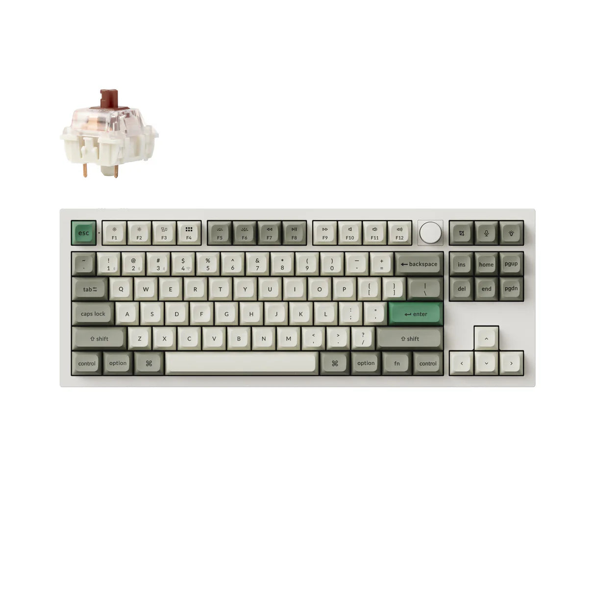 Keychron Q3 Max (Q3M-P3) Wireless Custom Mechanical Keyboard (White - Brown Switch)