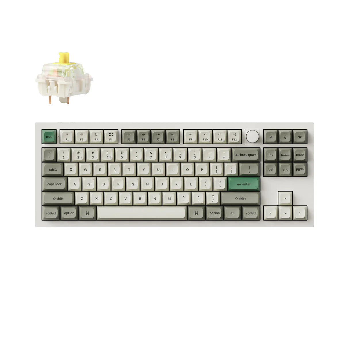 Keychron Q3 Max (Q3M-P4) Wireless Custom Mechanical Keyboard (White - Banana Switch)