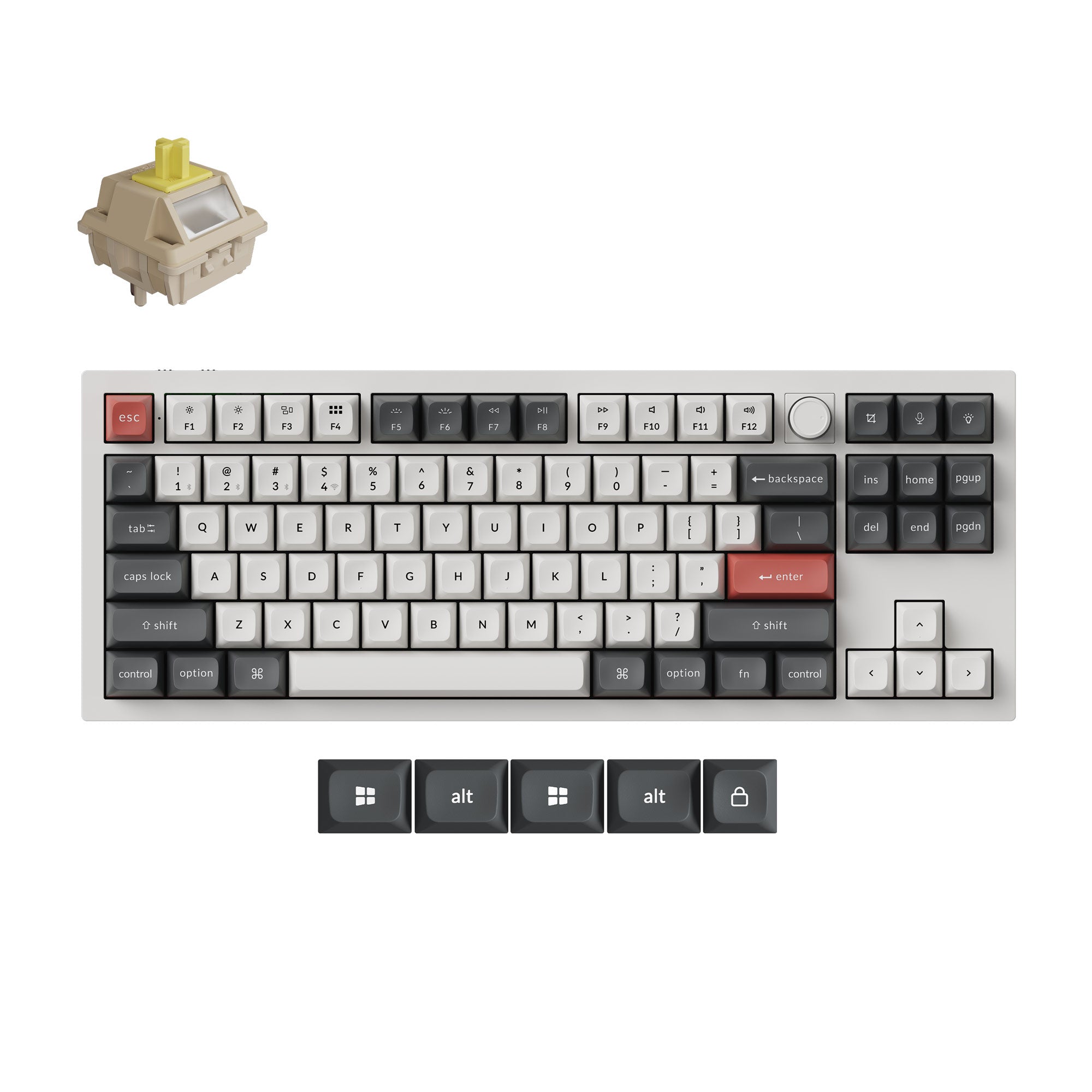 Keychron Q3 Ultra 8K (Q3U-P4) Wireless Mechanical Keyboard Banana Switch - White