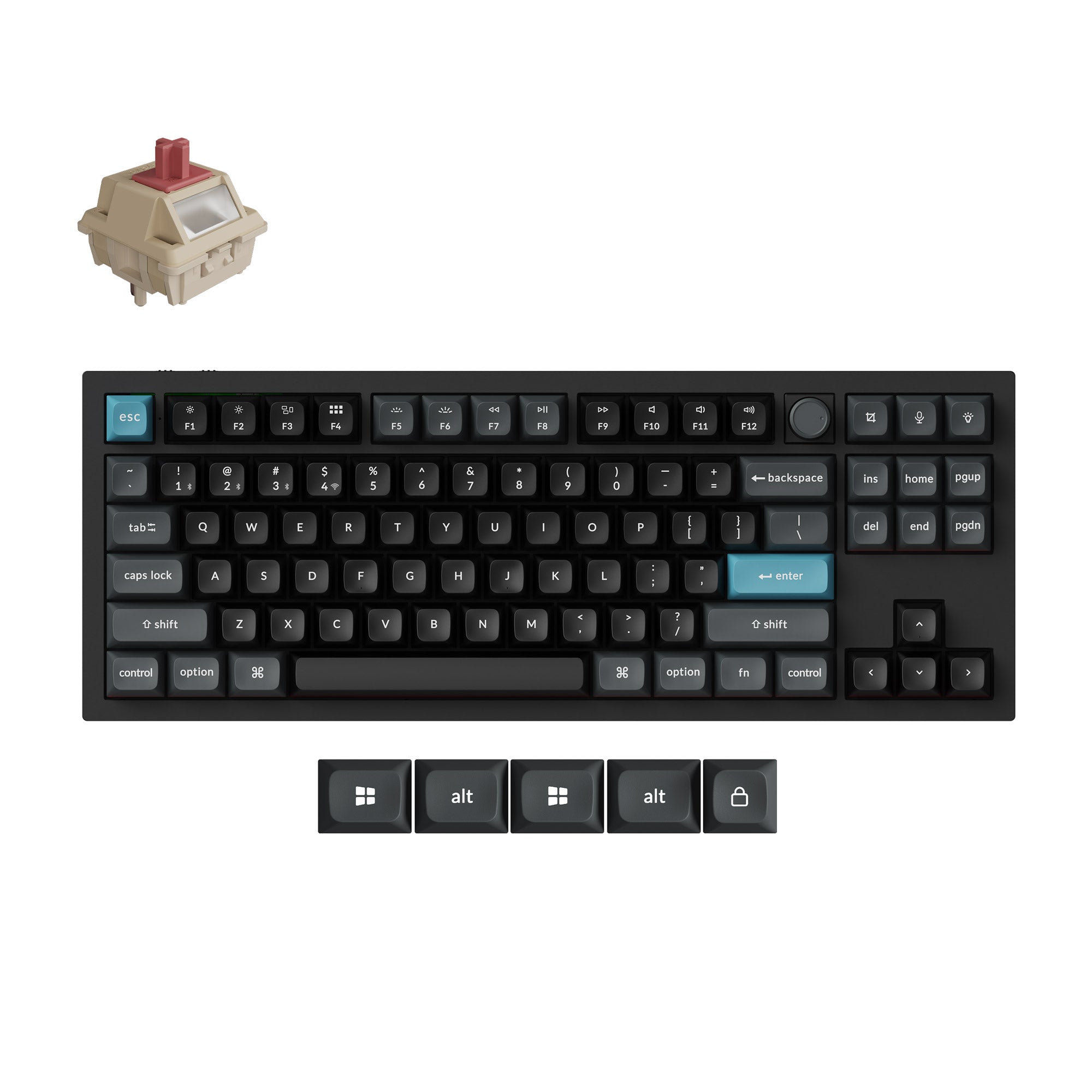 Keychron Q3 Ultra 8K (Q3U-M1) Wireless Mechanical Keyboard Red Switch - Black