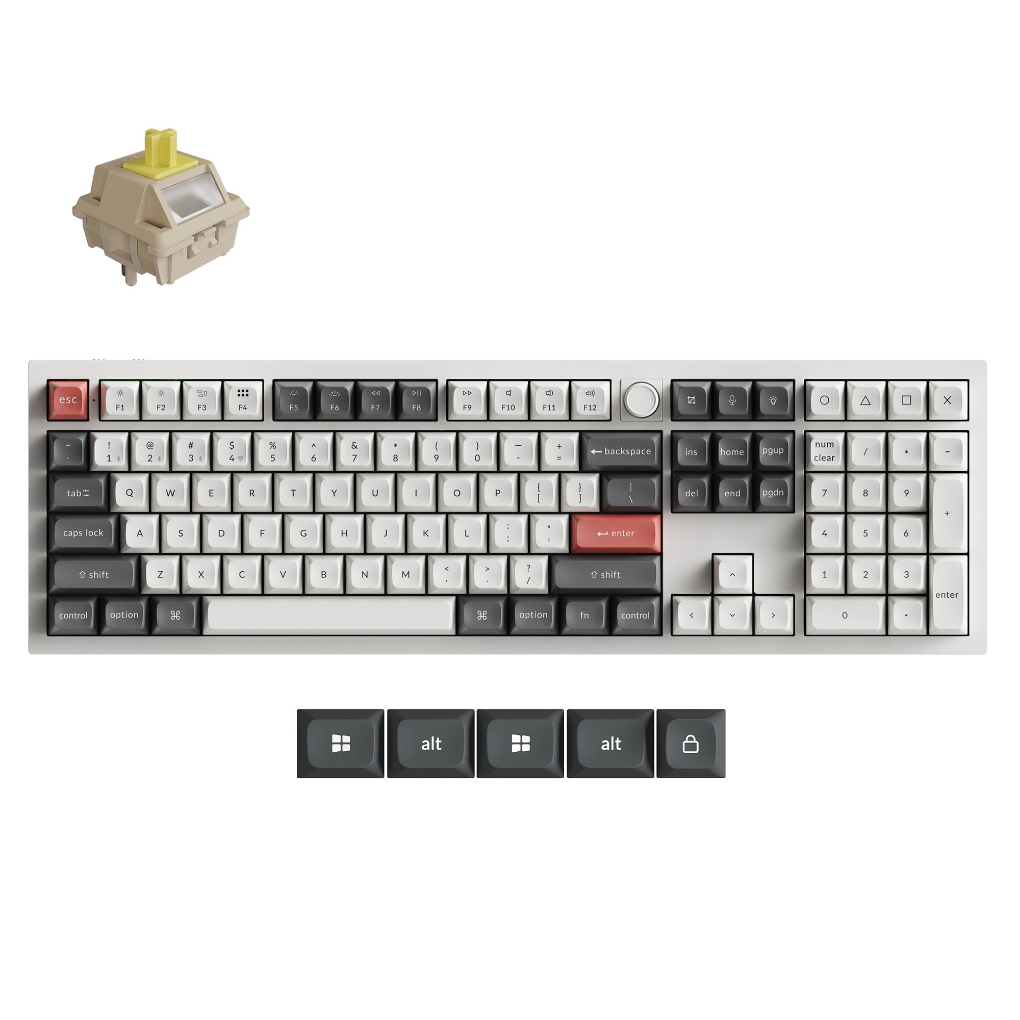 Keychron Q6 Ultra 8K (Q6U-P4) Wireless Mechanical Keyboard Banana Switch - White
