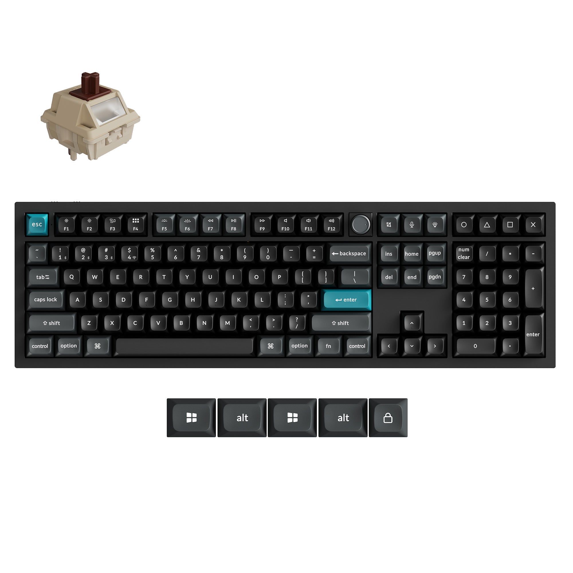 Keychron Q6 Ultra 8K (Q6U-M3) Wireless Mechanical Keyboard Brown Switch - Black