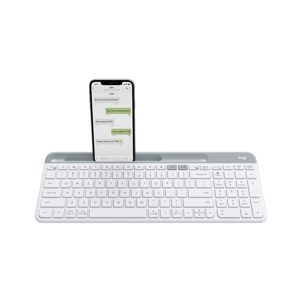 Logitech K580 Slim Multi-Device Wireless Keyboard (White)