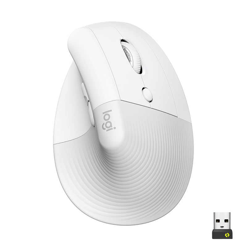 Logitech Lift Vertical Ergonomic Mouse (White)