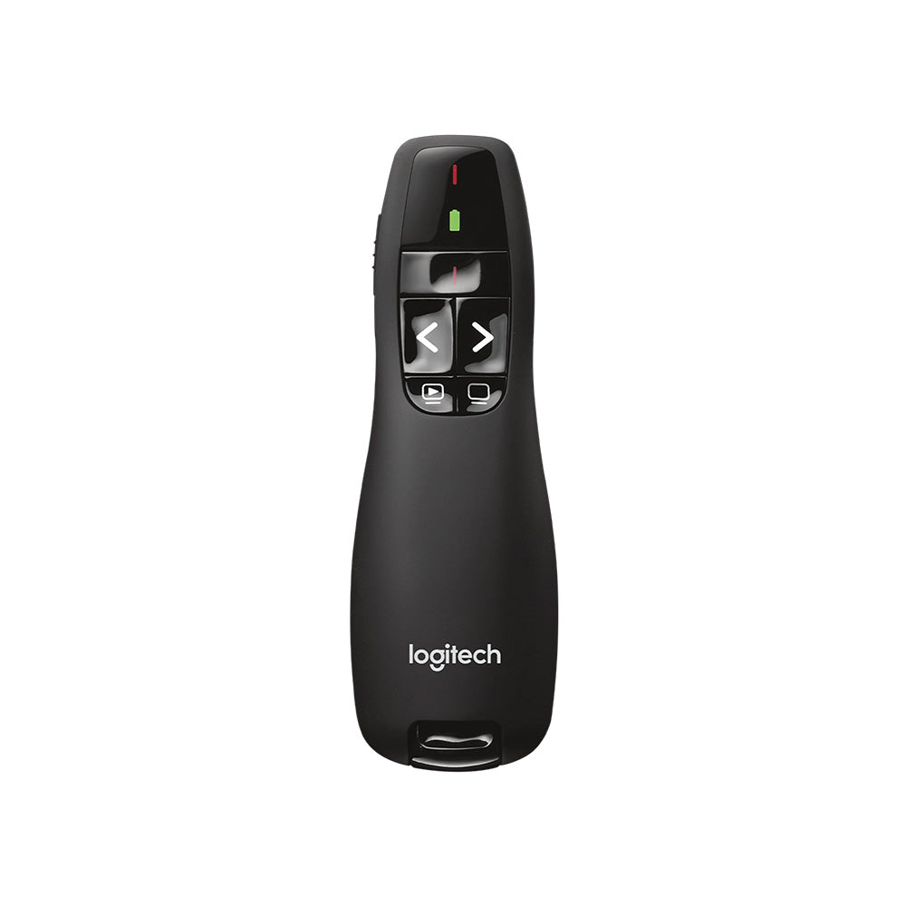 Logitech R400 Wireless Presenter Remote Control with Red Laser Pointer (Black)