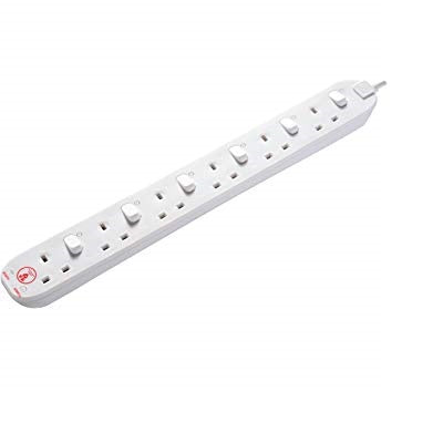 Masterplug SWSRG62N-MPA Switch w Surge+LED 6 Socket 2m (White)