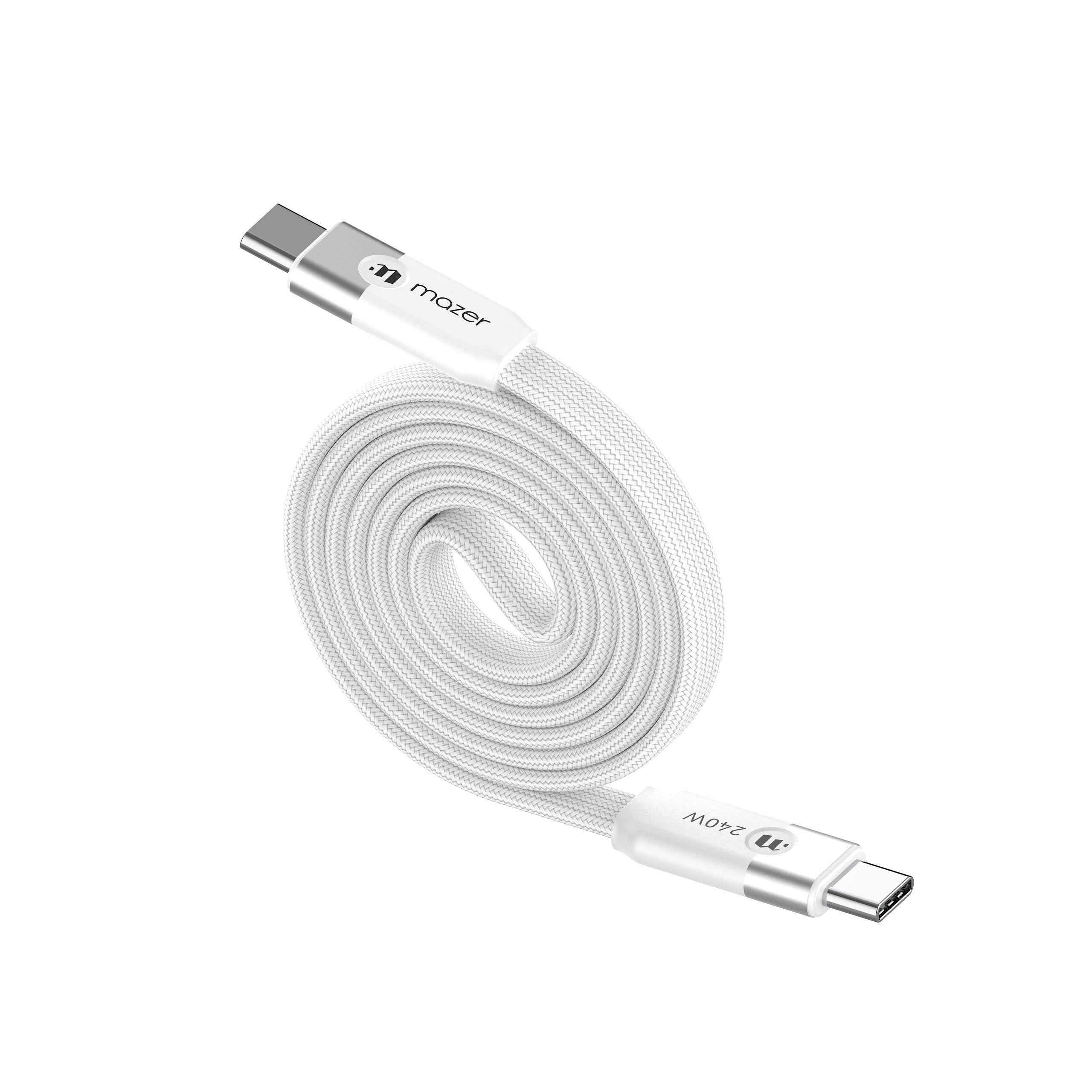 Mazer M-Cobra30 InfiniteLINK Cobra3 Flat Magnetic 1M 240W Cable - White