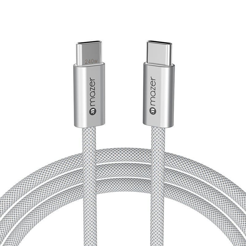 Mazer M-Flex2-C1M-WH InfiniteLink 240W 1M USB-C Braided Cable (White)