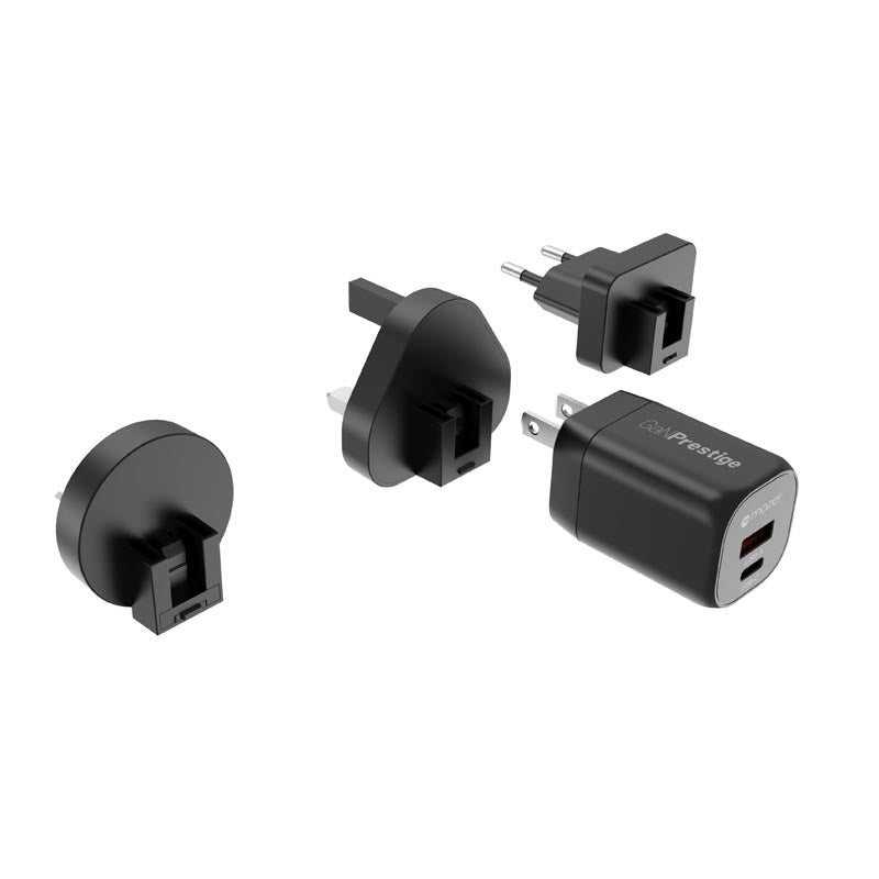 Mazer M-G35W-V5-BK PD35W 1C1A Travel Adapter w Changeable Plugs (Black)