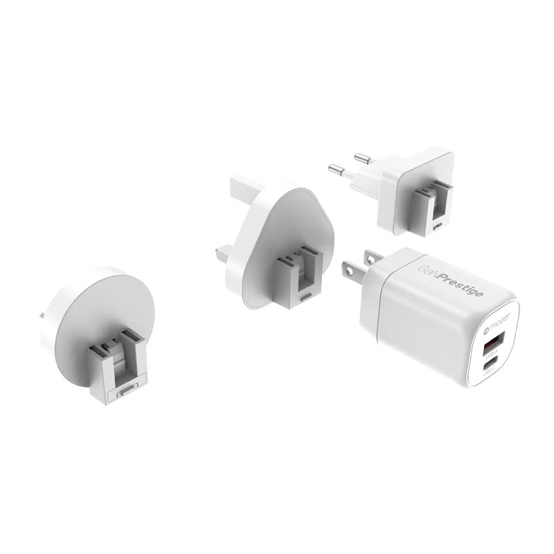 Mazer M-G35W-V5-WH PD35W 1C1A Travel Adapter with Changeable Plugs (White)