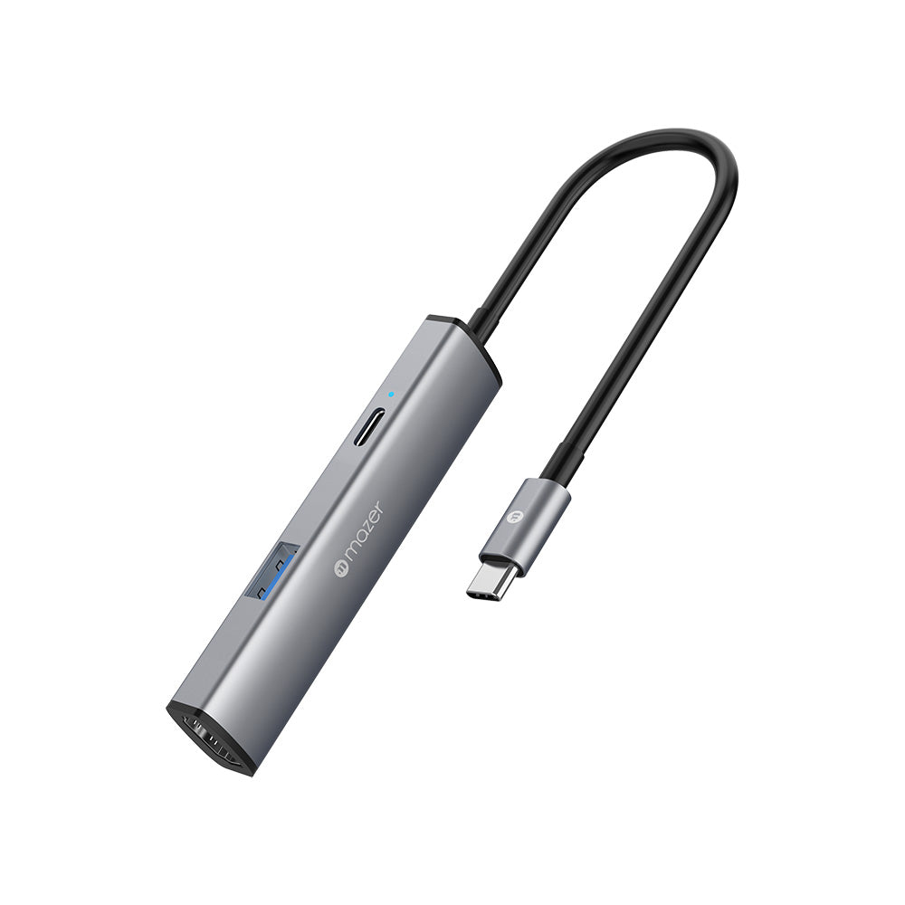 Mazer M-Hub50-GY Infinite Link Hub Slim USB-C 3-in-1 Multimedia Mobile Hub
