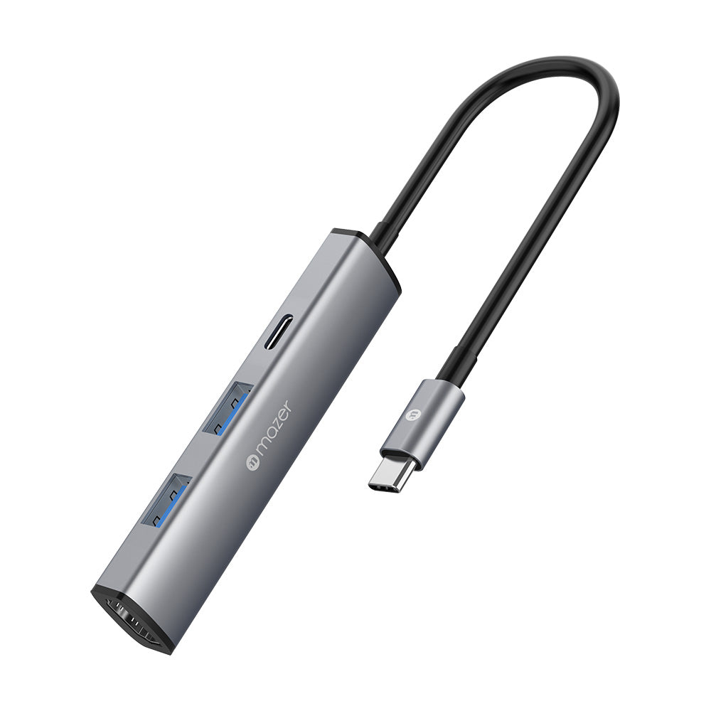 Mazer M-Hub51 Infinite Link Hub Slim USB-C 4-in-1 Multimedia Mobile Hub (Grey)