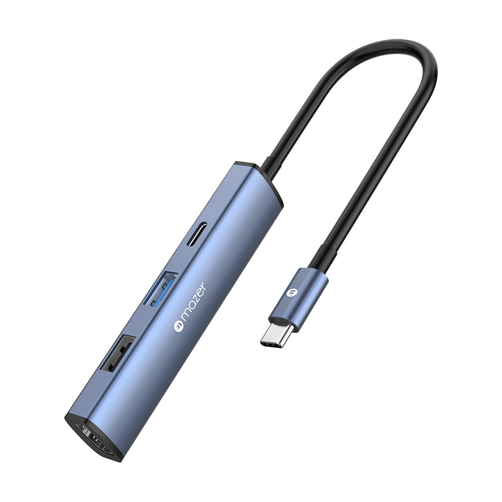 Mazer M-Hub51 Infinite Link Hub Slim USB-C 4-in-1 Multimedia Mobile Hub (Indigo)