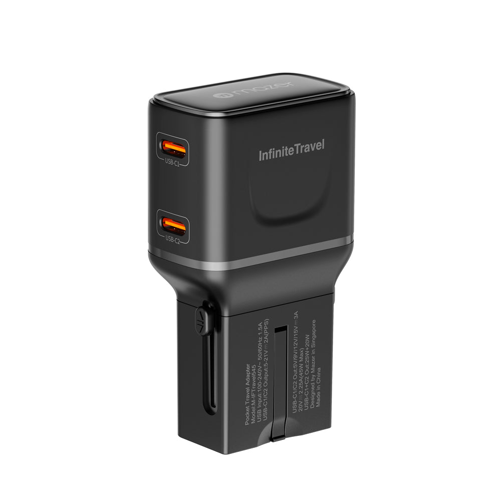 Mazer M-IFTravel545-BK InfiniteTravel Pocket GaN PD45W 2C (Black)