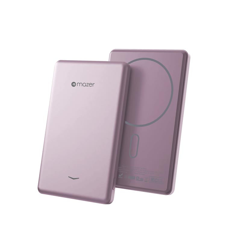 Mazer M-MagAir19-PK 5000mAh PD20W Qi2 Compatible Power Bank (Pink)