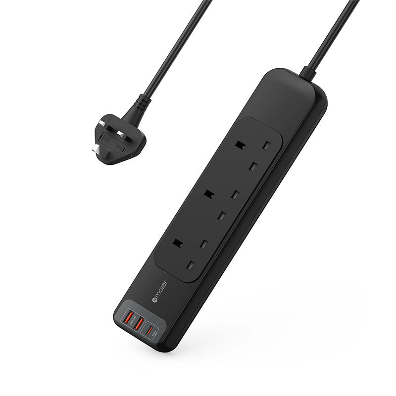 Mazer M-PS200-330-BK 3Way 2M PD30W 1C2A Extension Cord (Black)