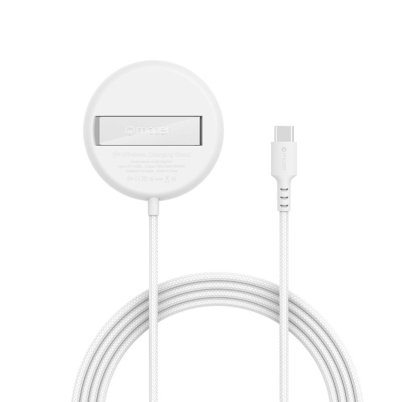 Mazer M-Qi2-MagPad-WH Qi2 15W Charging Pad with Stand (White)