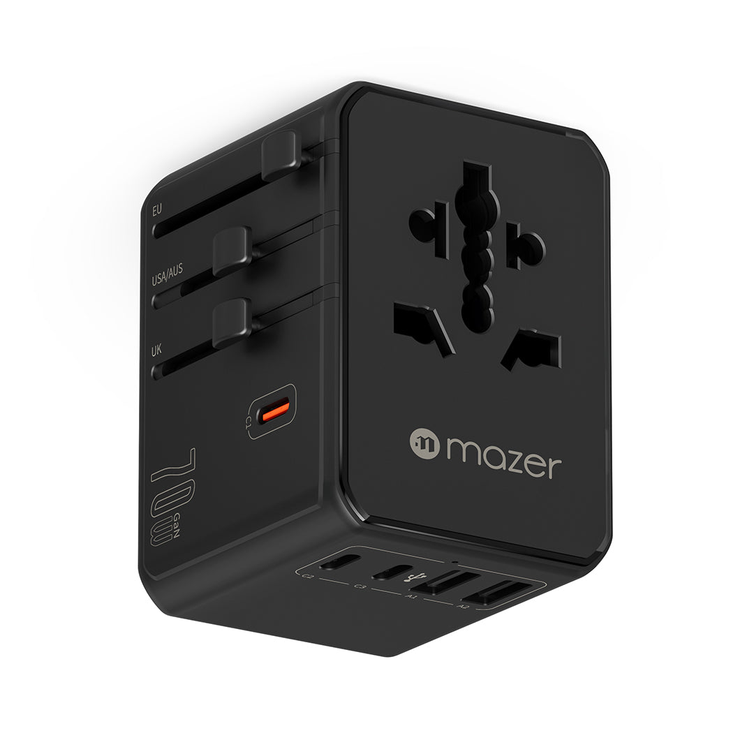 Mazer M-TC270 InfiniteTravel PD70W 3C2A Travel Adapter - Black