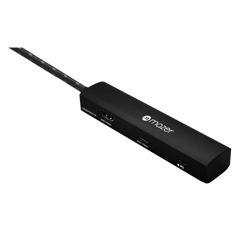 Mazer M-UC2MULTI6000 4-in-1 USB-A X 4 at 5Gbps Hub (Black)