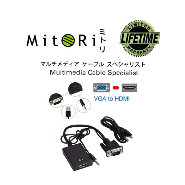MITORI VGA TO HDMI ADAPTER WITH AUDIO