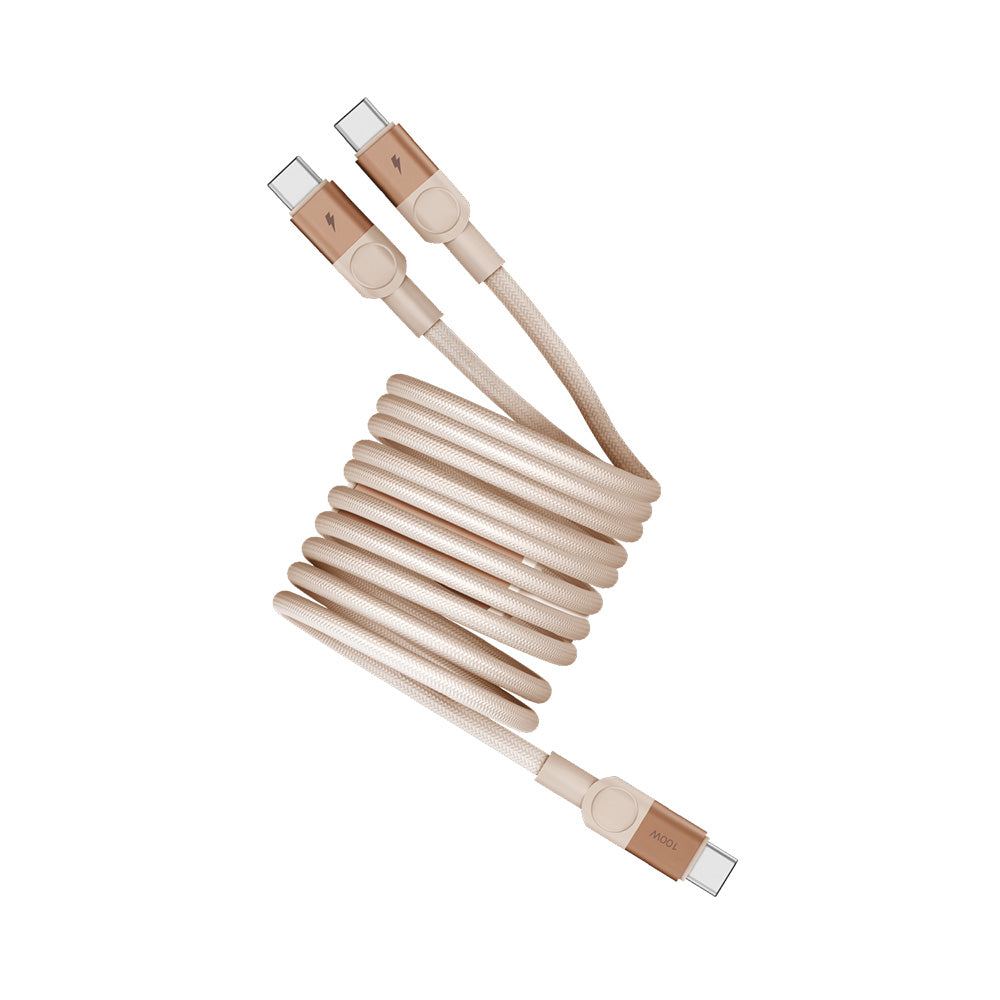 Momax DC56L2 Mag.Link 100W USB-C to Dual USB-C Magnetic Cable (2M) - Sandstone
